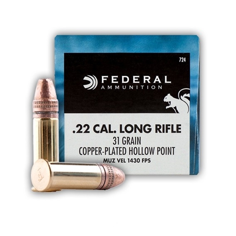 Munição Federal 22 LR GAME-SHOK COBRE PONTA OCA 31 GR – CX 50 ...